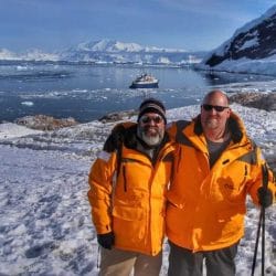 Hiking in Antarctica. Hiking in Antarctica.