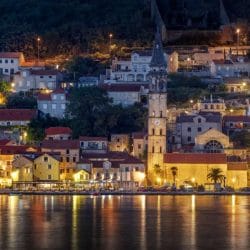 Perast Town in Montenegro at night Perast Town in Montenegro at night