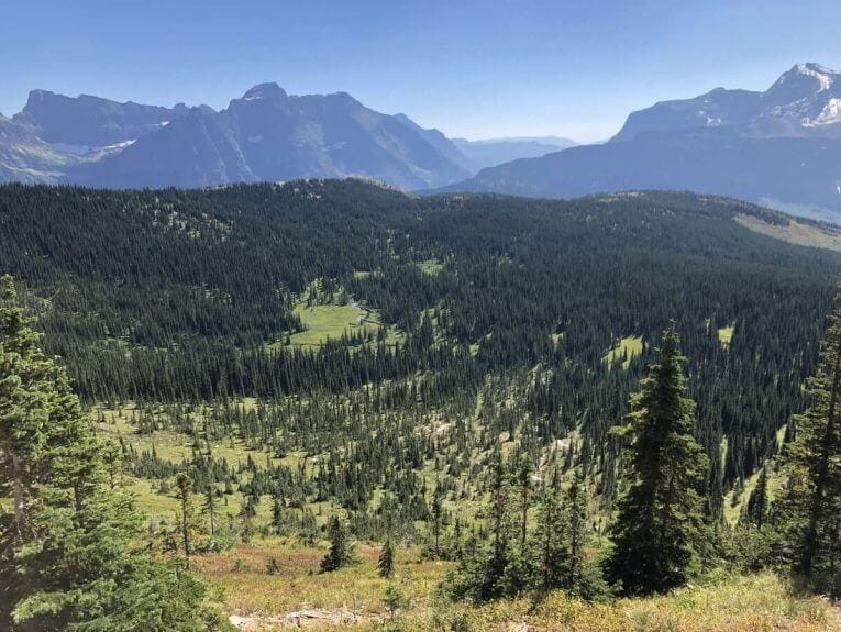 Senic view of Glacier National Park in Montana