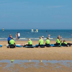 Surfing lessons at Delaware beach
