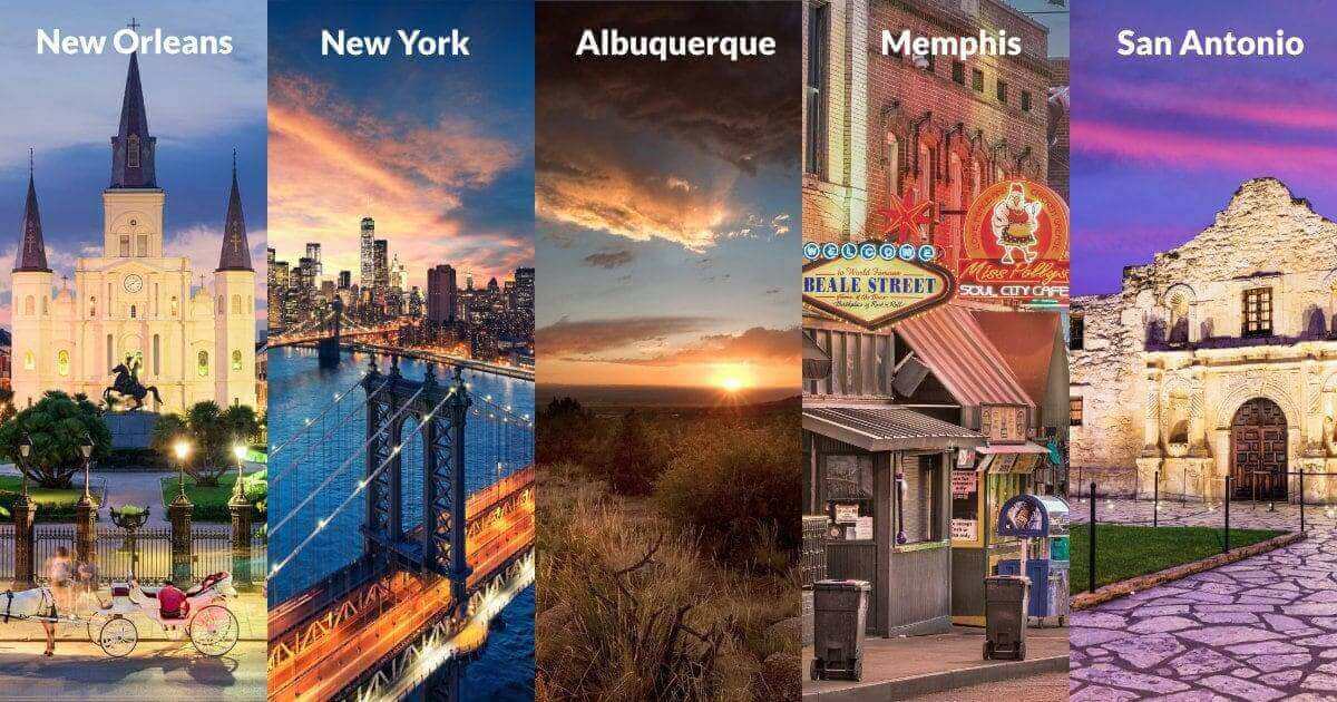 Top 5 Domestic Location for Service Trips Top 5 Domestic Location for Service Trips