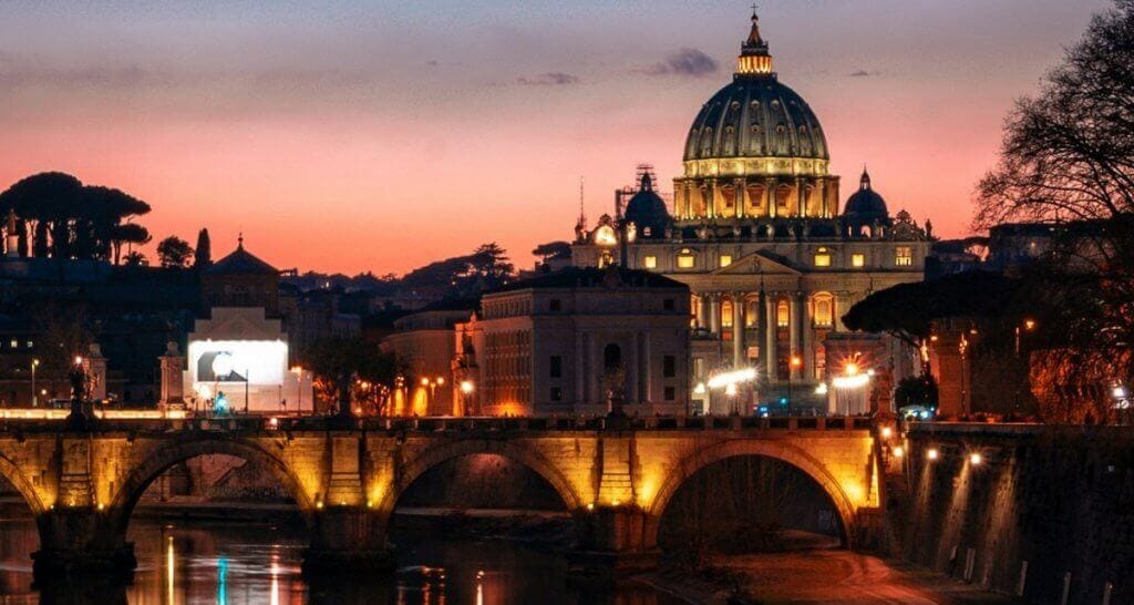 How To Plan A Group Pilgrimage To Rome, Italy Vatican City at sunset for the Wonder Voyage blog about a pilgrimage to Rome