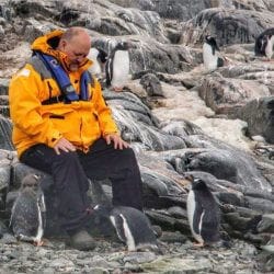 Visiting with penguins. Visiting with penguins.