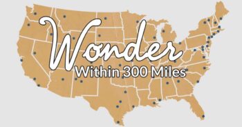 US Map that says Wonder within 300 Miles