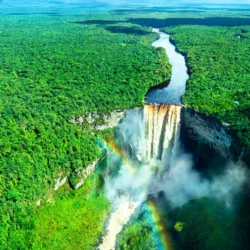 aerial view of kaieteur falls in Guyana