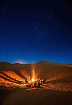campfire in the Sahara Morocco
