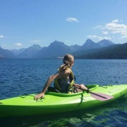 Kayaking Laking McDonald in Montana.
