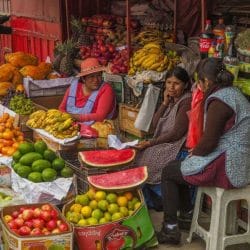 Women selling fruit in the market - Bolivia