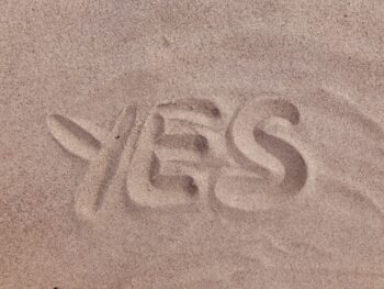 yes written in sand